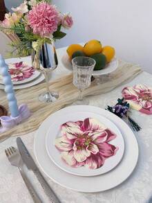 20pcs/Set Paper Disposable Napkin, Floral Pattern Paper Dinner Napkin For Party Back To School Valentine Day - Multicolor - View 9