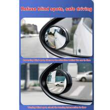 Car Blind Spot Mirror, Round HD Glass Framed Convex Rearview Mirror With Wide Angle Adjustable Suction Cup For Cars SUVs And Trucks