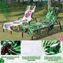 2 Pcs Lounge Chair Towel Cover With 3 Pockets, 85 X 30 Inch Beach Pool Chair Towels Microfiber Chaise Lounge Covers For Outdoor Summer Sunbathing Pool Beach Garden Lounger(Tie Dye) - 大嘴鳥,紅鶴 - 查看 3