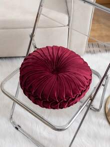 1pc Round Pleated Pumpkin Throw Pillows,Classy Accent Pumpkin Cushion With Center Button,Soft Velvet Pillow For Sofa,Living Room,Luxury Room Decor With Center Button,For Home Decoration,Sofa,Couch,And Chair Bed Decoration - Multicolor - View 14