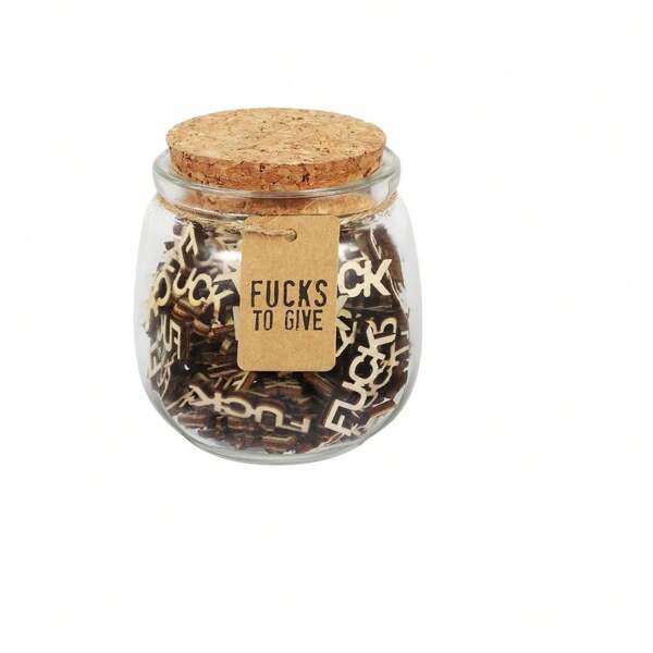 Cute Jar Of  With Fine Blessing Bookmark,120 PCS  To Give Using Non-Hazardous Wooden,Reusable Glass Bottle With Wooden Plugs Jar Of Fu C K S To Give For Valentine's Day&Birthday Fun Gifts
