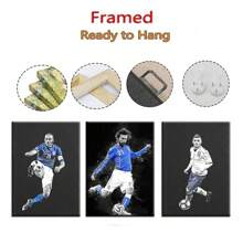 Set Of 1/3 Pcs Soccer Player Pop Wall Arts Soccer Star Posters Sports Printmaking Canvas Posters Printing Modern Stadium Living Room Bedroom Home Decoration Unframed-Style, Wall Art With Frame