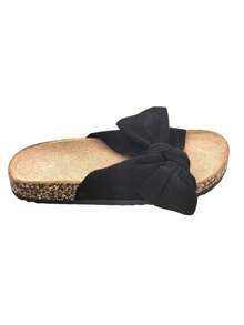 Sandalias de slip-on con lazo casual, versátiles para el verano - Negro - Ver 2