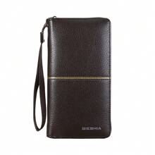 1pc Vintage Men's Long Wallet, Zipper Business Credit Card Holder, Large Capacity Soft Leather Wallet, Multi-Card Slots, Phone Holder, Zipper Coin Pocket, Portable, Ideal Holiday Gift For Women Wallet Mini Wallet Purse Wallet Wristlet Wallet