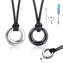 Joyería de cremación Collar urna para cenizas para mujer y hombre, Círculo de la vida Eternidad Colgante conmemorativo de cenizas Joyería de acero inoxidable Recuerdo Colgante - círculo - Ver 1