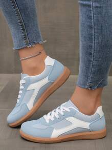 Multicolor Casual Sneakers - Lace-Up Lightweight Soft-Sole Sneakers For Walking & Daily Wear - For Women - Comfortable, Fashionable, Versatile - Step Into Style And Comfort