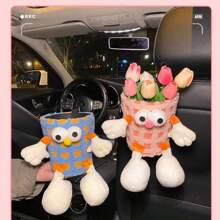 1 Stück - Reise Auto Taschentuchbox, kreativ, süßes kleines Monster Auto Hängetasche, Auto Taschentuch Tasche, Auto Hängetaschentuch Regal Aufbewahrungsbox, Auto Taschentuchbox Organizer, Aufbewahrung, Reise Sommer