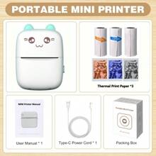 Imprimante photo mini couleur - Imprimante photo portable sans encre C9, machine fabricante de mémos en couleur, étiqueteuse de poche Bluetooth pour études, graphiques, diagrammes anatomiques, photos, reçus, impression couleur sur blanc