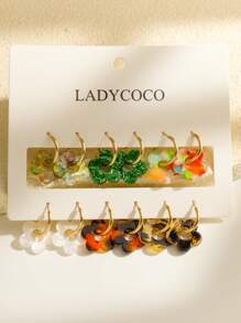 9 Pairs Of Fashionable & Cute Multicolor Tassel Pendant Earrings, Suitable For Women's Daily Wear, Dating, Traveling