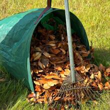 1pc Leaf Bag, Semi-Circular Scoop Shape, Large Capacity Foldable Horizontal Garden Leaf Bag, Outdoor Use