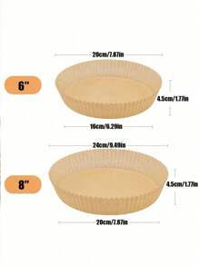 100 Pieces 6.3"/8" Disposable Air Fryer Mat, Round Air Fryer Paper Liners, Paper Bowl For Basket, Baking Tray, Oven Accessories, Cooking Tools, Kitchen Utensils, Kitchen Accessories Back To School