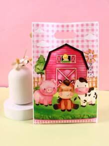 10/20/50 Stücke Bauernhof-Tiere Geschenktüte, Kunststoff-Handtasche, geeignet für Geburtstags-party, Familienferien-party Dekoration, Hochzeitsfeier Zubehör, Muttertags-Geschenkverpackungstüten