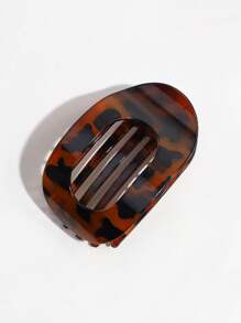 1pc Custom Flat Round Hair Claw Clip, Strong Alligator Jaw, Comfortable Curved Design, Suitable For Yoga, Date, Multipurpose