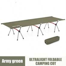 WESTTUNE Camping Cot With Leg Extenders Portable Folding Bed Ultralight Aluminum Alloy Sleeping Cot For Outdoor Hiking Travel