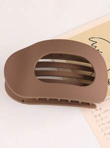 1pc Custom Flat Round Hair Claw Clip, Strong Alligator Jaw, Comfortable Curved Design, Suitable For Yoga, Date, Multipurpose