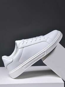 Women's Fall/Winter Athletic Sports Boots, Lightweight Casual White Sneakers, Women's Walking Soft Sole Shoes - White - View 4