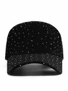 1pc Baseball Cap, Fashionable Casual Rhinestone Visor Hat, Versatile Sun Protection For Spring/Summer Outdoor Activities