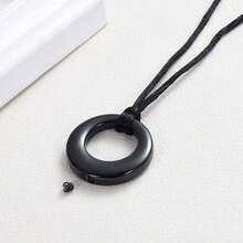 Joyería de cremación Collar urna para cenizas para mujer y hombre, Círculo de la vida Eternidad Colgante conmemorativo de cenizas Joyería de acero inoxidable Recuerdo Colgante - círculo - Ver 5