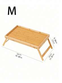 1pc Foldable Laptop Desk Tray, Suitable For Bed, Sofa, Outdoor Picnic, Eating Snacks And Working, Natural Material With Varied Texture, Detachable Accessories (Gifts For Father's Day, Mother's Day, Back To School)