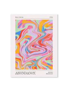 1 件美学渐变光环抽象海报复古帆布画全息粉色画廊墙壁艺术印刷品图片卧室装饰节日和生日礼物、办公室装饰布置艺术品可选框架