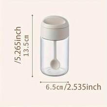 Airtight Glass Spice Jars 3pcs Airtight Glass Spice Jars With Integrated Spoon Lid, Moisture-Proof Condiment Containers For Home Kitchen Use,School Supplies - Multicolor - View 3