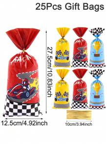25/50 pièces Sacs cadeaux en plastique de course, sacs à bonbons d'anniversaire, sacs d'emballage pour fête à thème sportif, décoration de fête de mariage, emballage de fête universel pour vacances