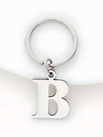 1pc Stainless Steel A-Z Letter Keychain For Men, 26 Letter Keychain For Car Key Christmas Gift