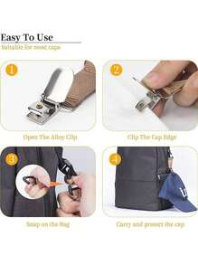 Essential Hat Clip For Travel - Easy To Hang On The Bag, Firmly Fix The Hat, Ultra-Light And Portable, Can Be Attached To Handbags, Backpacks, Belts, Suitcases, Suitable For Sun Hats And Towels, Essential Accessories For Summer Travel
