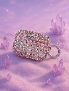 奢华粉色闪亮钻石水钻蓝牙耳机保护套，兼容苹果第二代 Pro；闪亮钻石粉色保护套，兼容苹果第三代 Pro；入耳式耳机坚固防震保护套，兼容苹果第二代 Pro；时尚保护套，兼容苹果第四代 Pro；降噪耳机生日礼物 - 粉色 - 查看 7