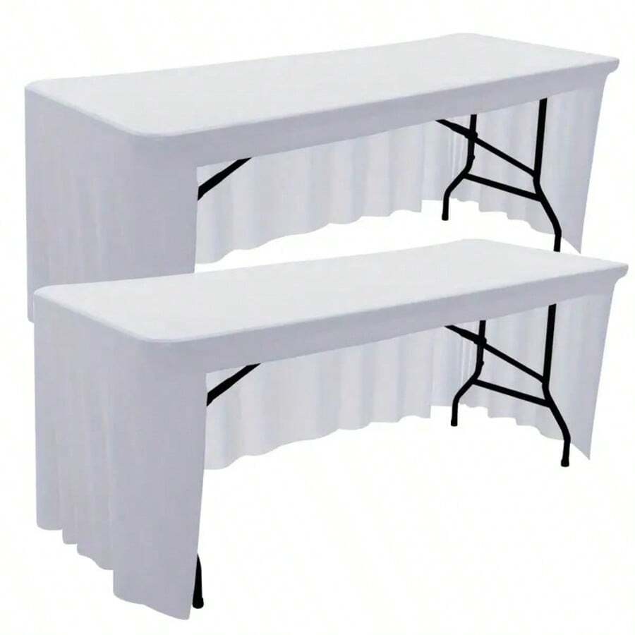 1/2 Packs Stretch Tablecloth Skirt, Polyester Spandex Machine Made For General Fit Occasions - Multicolor - View 1