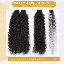 Deep Water Wave Tape In Human Hair Extensions 100% Real Human Hair Curly Skin Adhesive Natural Black Tape Extensions Hair Salon