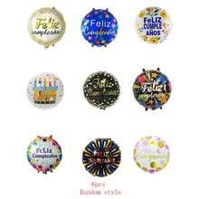 10pcs 18inch Round Happy Birthday Foil Balloons Birthday Helium Balloon Spanish Birthday Balloons Birthday Party Decorations Babayshower Party Decor - Multicolor - View 9