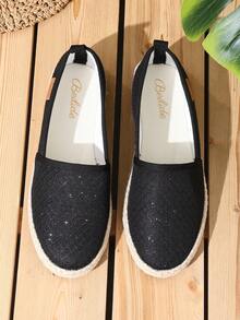 Novas sapatilhas femininas da moda, largas, bico redondo, de linho, respiráveis, sem cadarço, tamanho até 43, confortáveis e sem cheiro