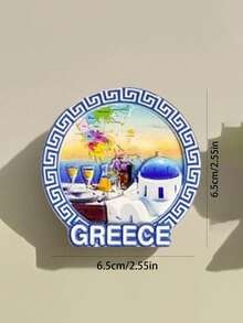1pc 3D Santorini Aegean Sea Greece Refrigerator Magnet, Creative Travel Souvenir Collectible Gift