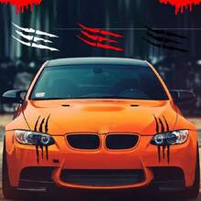 2pcs Car Ghost Claw Car Stickers Headlights Decorative Claw Car Stickers Hood Scratches Lamp Eyebrow Stickers - Multicolor - View 4
