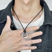Joyería de cremación Collar urna para cenizas para mujer y hombre, Círculo de la vida Eternidad Colgante conmemorativo de cenizas Joyería de acero inoxidable Recuerdo Colgante - círculo - Ver 6