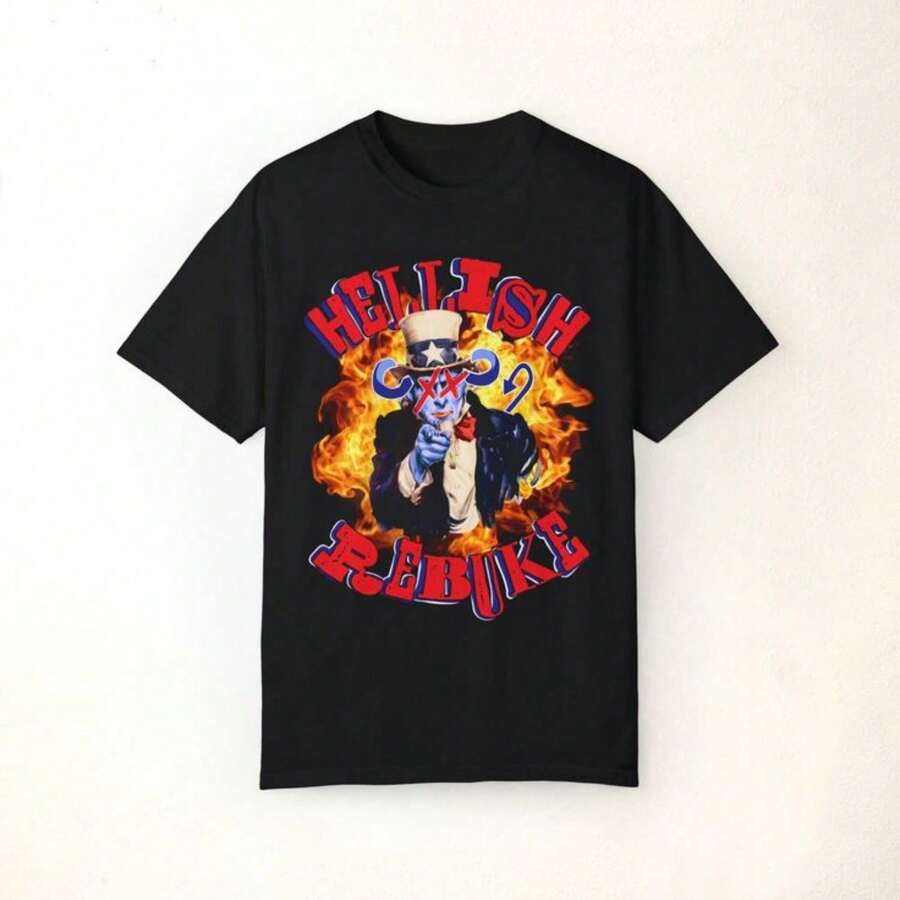 Hellish Rebuke Uncle Sam Shirt - Navy _ M - Black - View 1