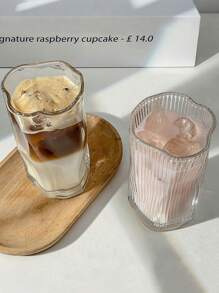 1 pieza Taza de vidrio asimétrica con giro, cristalería elegante y delicada para bebidas frías, cócteles, café, leche, café con hielo americano, taza de jugo de verano, taza para bebidas frías, copas para bar, cenas y restaurantes, adecuada para el hogar, la cocina, el comedor, celebraciones de cumpleaños y reuniones