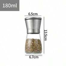 Salt Pepper Grinder Stainless Steel Glass Shaker Adjustable Mill Coarse Tool UK - Silver - View 4