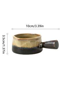 1PC Retro High-Quality Glazed Ceramic Juice Pit, Capacity Approximately 2oz, Small Juice Pot, Mini Milk Cup, Coffee Accessory, Milk Cup With Handle, Western Food Juice Pit, Suitable For Restaurant And Kitchen Seasonings, Picnic Juice Pit, Easy To Clean, Can Be Used All Year Round.,School Supplies