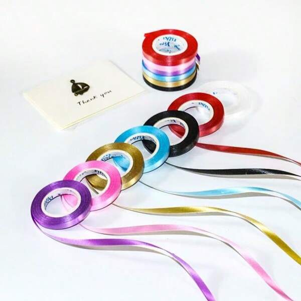 1pc10 Meter Balloon, Small Ribbon, Ribbon Binding Rope, Tying Rope Accessories Package, Birthday Party Scene Decoration, Multi-Color Optional Use, Widely Used Plastic Material Can Be Used For Holding Flowers, Butterflies, Wedding Gift Boxes, Decoration Bottles, Packaging Balloons And Other Daily Necessities