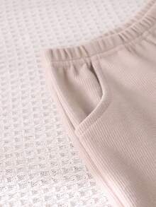 2pcs Baby/Toddler Bear Embroidery Sweatshirt And Matching Pants Set, Autumn - Apricot - View 7