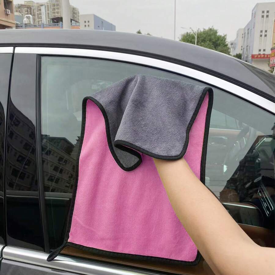 5pcs/1pcCar Wash Microfiber Towel Car Cleaning Drying Cloth Hemming Car Care Cloth Detailing Car Wash Towel