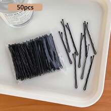 50/150pcs Ladies Simple Solid Color Invisible Hair Clips, Wavy Hair Clips, Hair Accessories For Women
