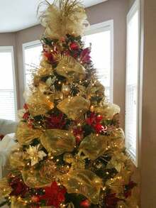 Cinta metálica de malla navideña de 5.9 pulgadas x 30 pies (10 yardas), roja, dorada, plateada, verde, beige con laminado, cinta de malla para coronas, guirnaldas y decoración del árbol de Navidad, decoración navideña del hogar, regalo de Navidad 2024, Año Nuevo 2025 - 26cmx10 yardas - Ver 11