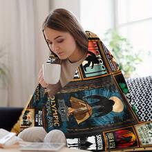 280gsm Fall BlanketBigfoot-Themed Flannel Blanket - All-Season Ultra-Soft Throw With Sasquatch, Cryptozoology Designs ( Peninsula, Believe!)- Dark Background & Golden Accents Home, Travel, Office - Bigfoot Lover