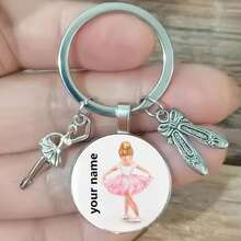 Personalized Name Ballerina Keychain, Ballet Girl Dance Shoes Keychain, Private Customization - Multicolor - View 3