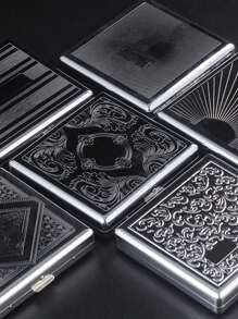 1PC Metal Cigarette Case For Regular, King Size, 100's, Can Hold 20 Cigarettes Cigar Boxes Pocket Cigarettes Holder Storage Container For Men Women ,Smoking Accessories, Cigarette Storage