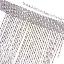 1 件欧美水晶莱茵石项链，带流苏的吊坠，性感俱乐部配饰 - 槍黑色 - 查看 9