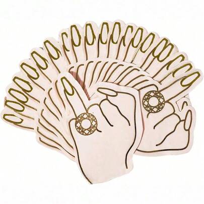 20 Piezas/40 Piezas/60 Piezas Servilletas desechables con anillos y diamantes para dedos, para fiestas de soltero, cócteles, bebidas, decoraciones de boda, despedida de soltera, suministros de vajilla para fiestas, regalos para fiesta de compromiso